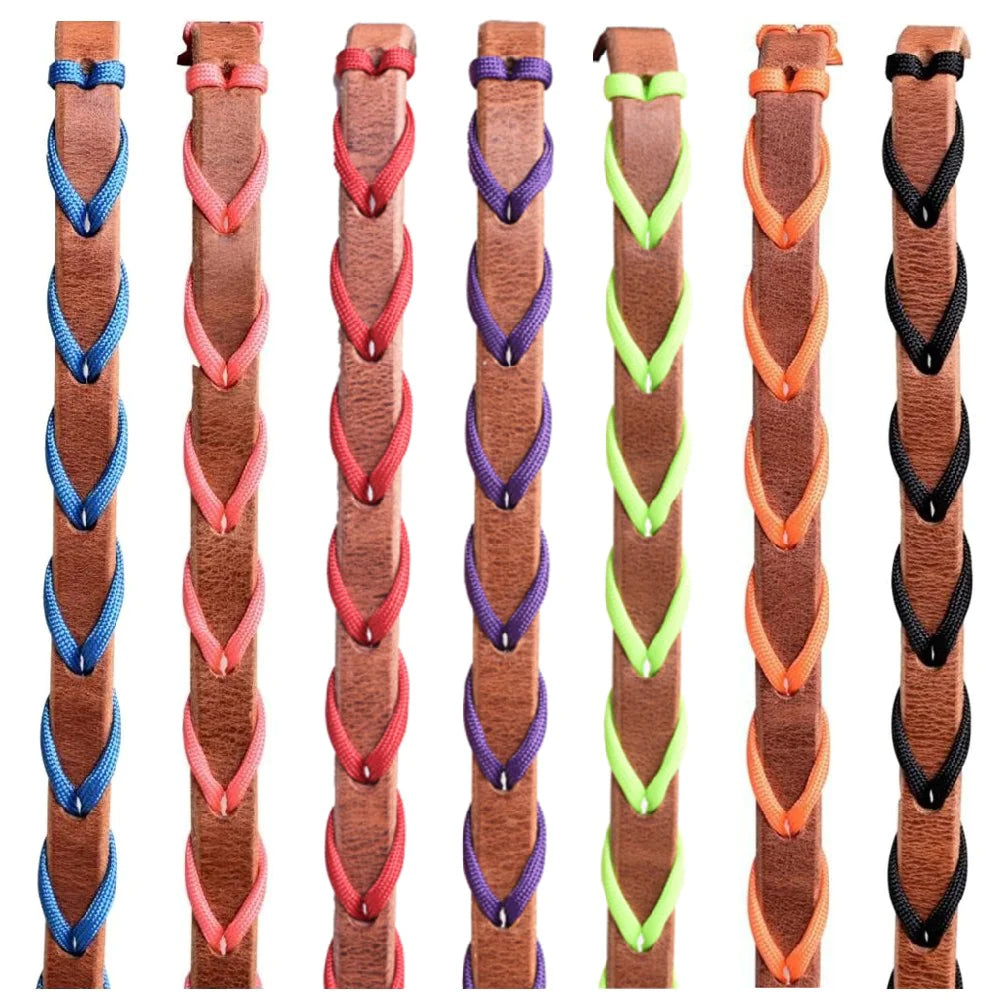 Berlin Leather Paracord Laced Barrel Reins
