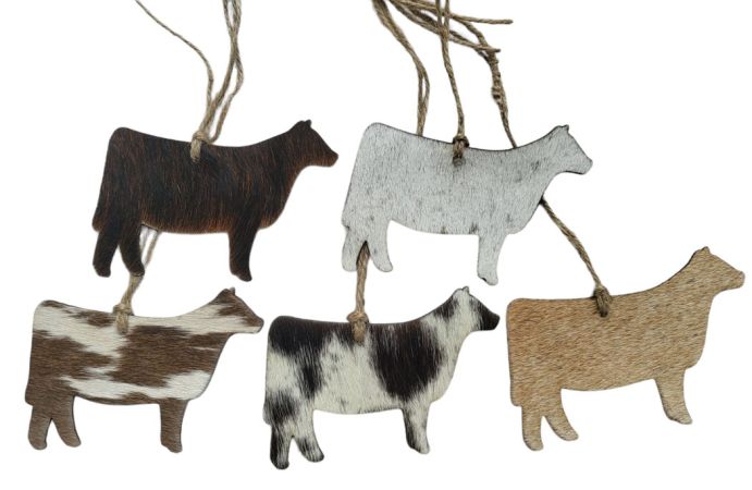 Cowhide Cow Christmas Ornament
