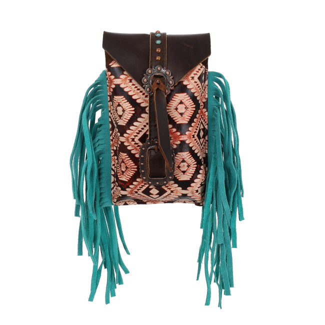 Leather Cell Phone Holder with Fringe