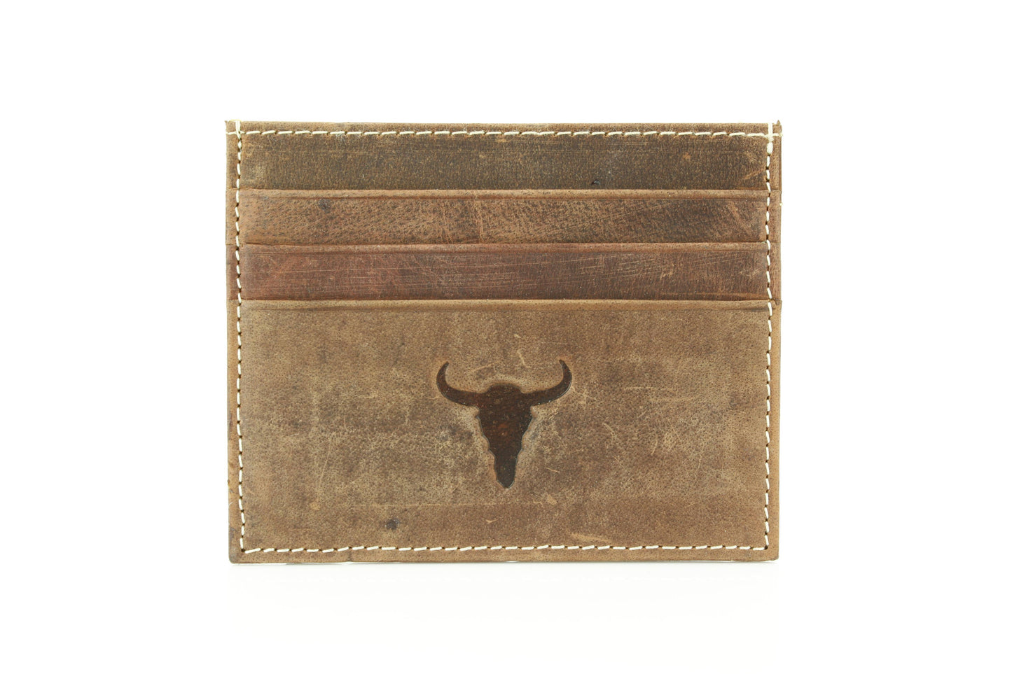 Men’s Credit Card Holder with Bison Skull