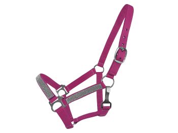2 Ply Medium/Large Pony Nylon Halter with Crystal Noseband & Cheeks