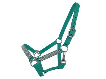 2 Ply Medium/Large Pony Nylon Halter with Crystal Noseband & Cheeks