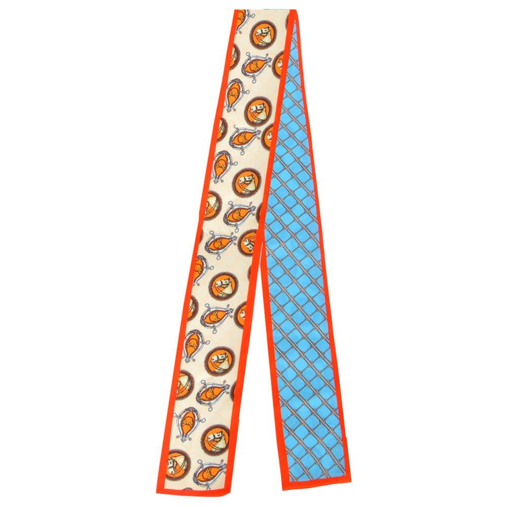 HORSE MOTIF SKINNY SCARF