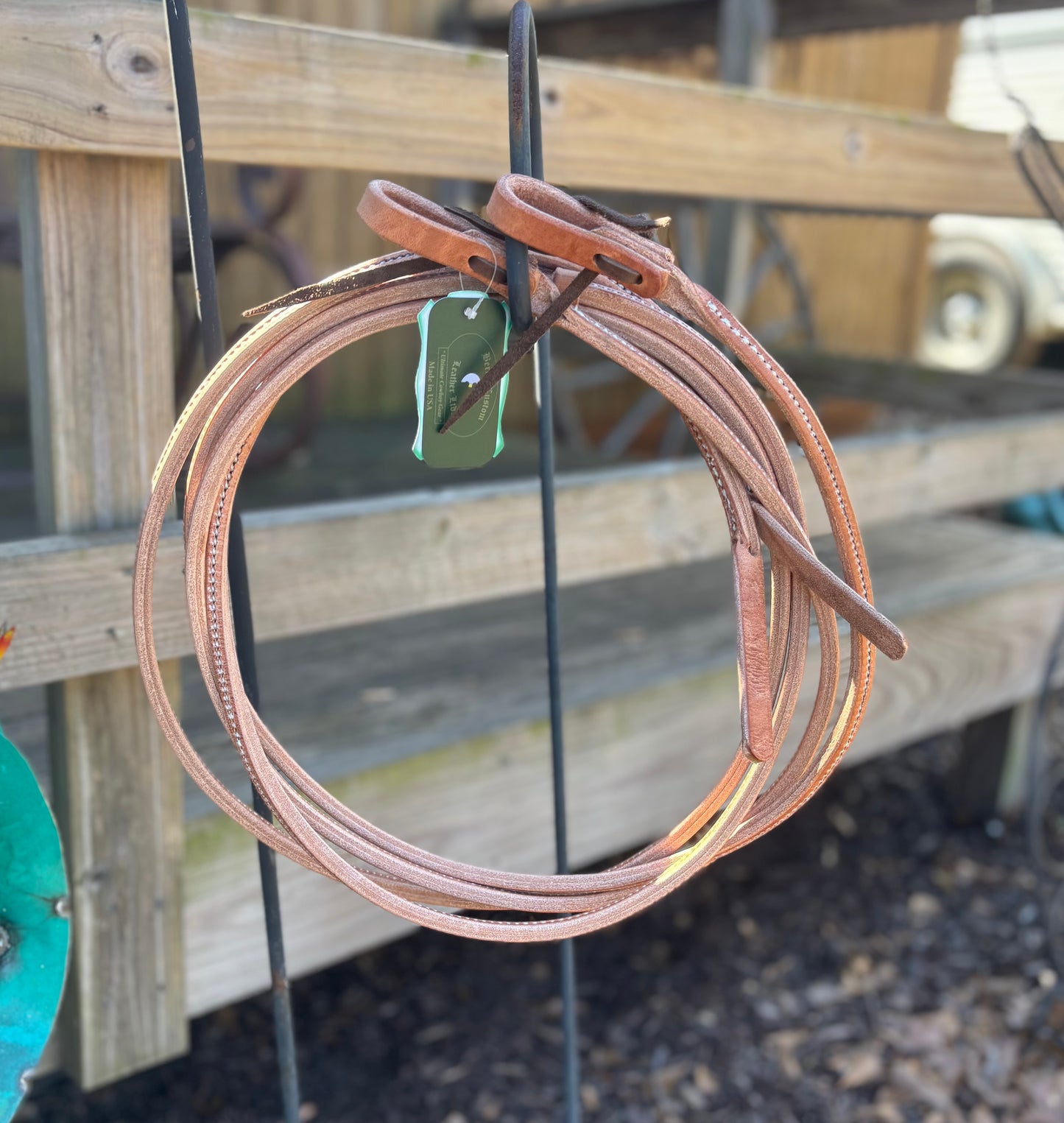 Berlin Leather Rolled Split Reins