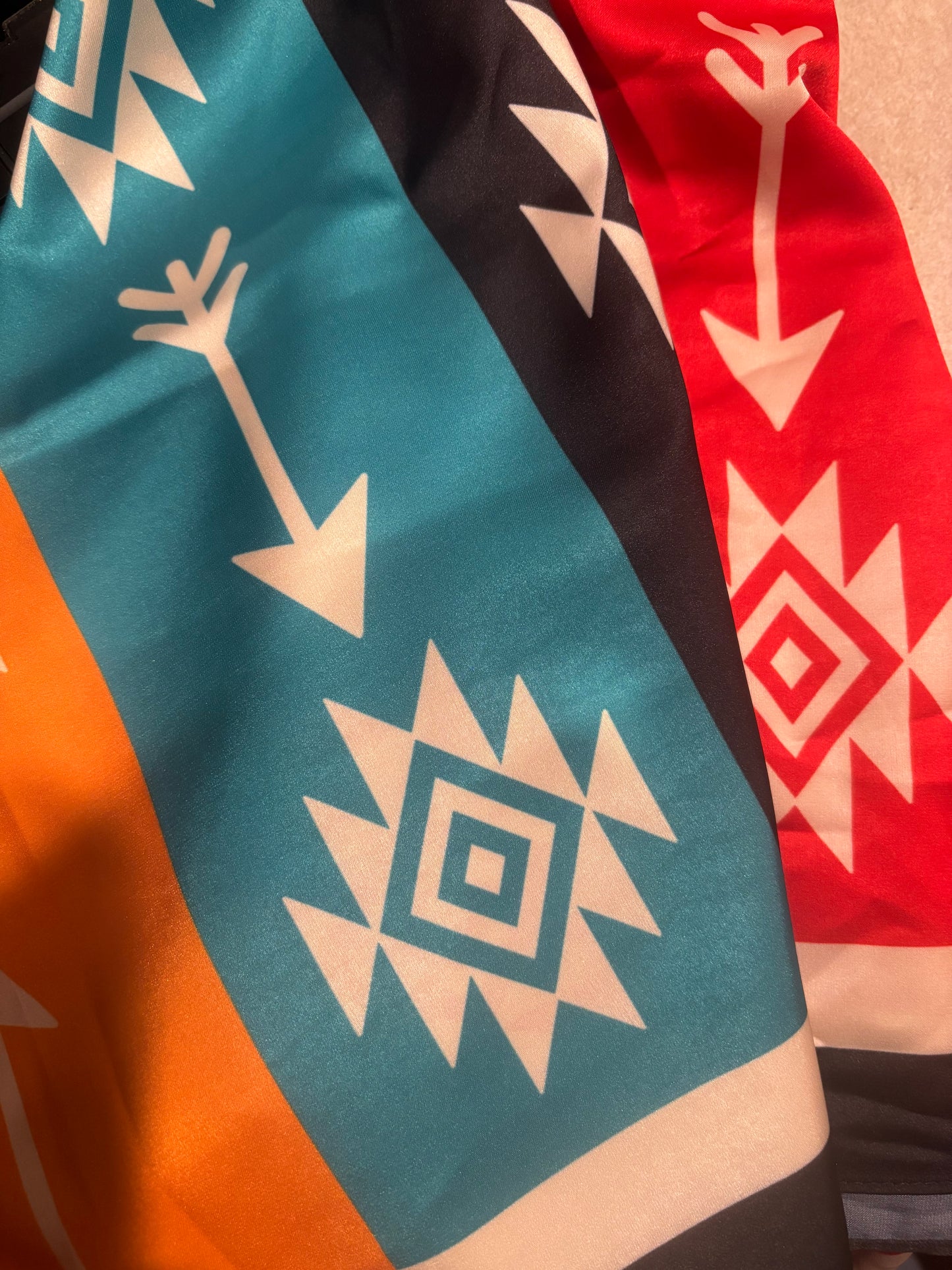 Wild Rag- Black and Teal Aztec