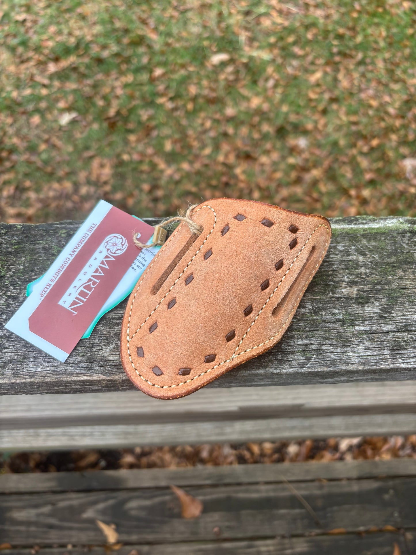 ANGLED KNIFE SCABBORD WITH ROUGH OUT BUCKSTITCH