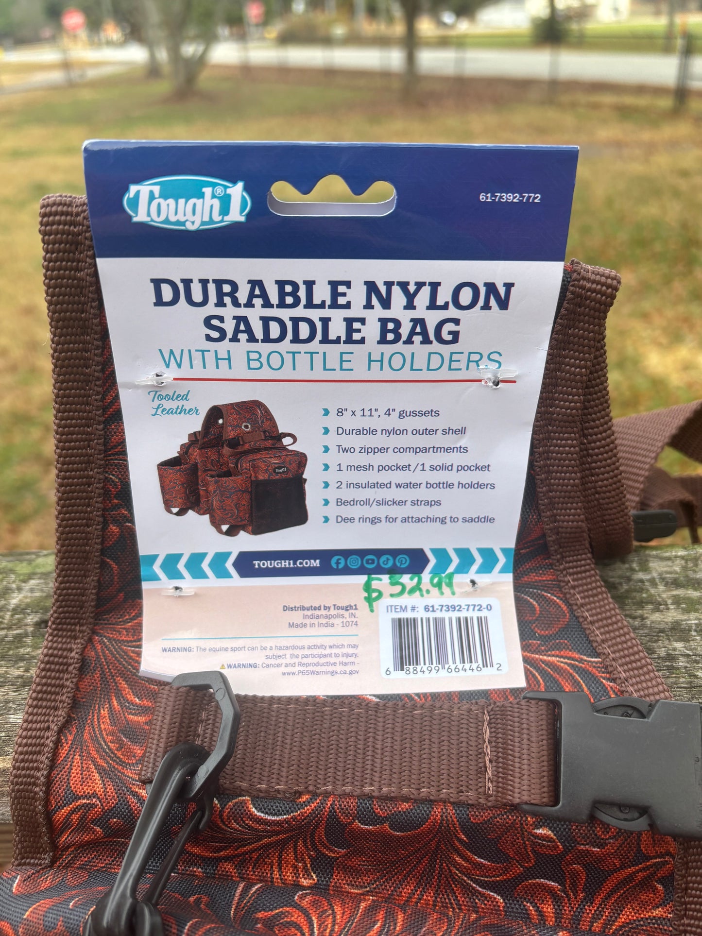 Tough One Nylon Saddle Bag with Bottle Holders