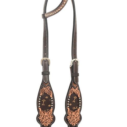 Rafter T One Ear Headstall w/ Tan Printed Arrows Inlay