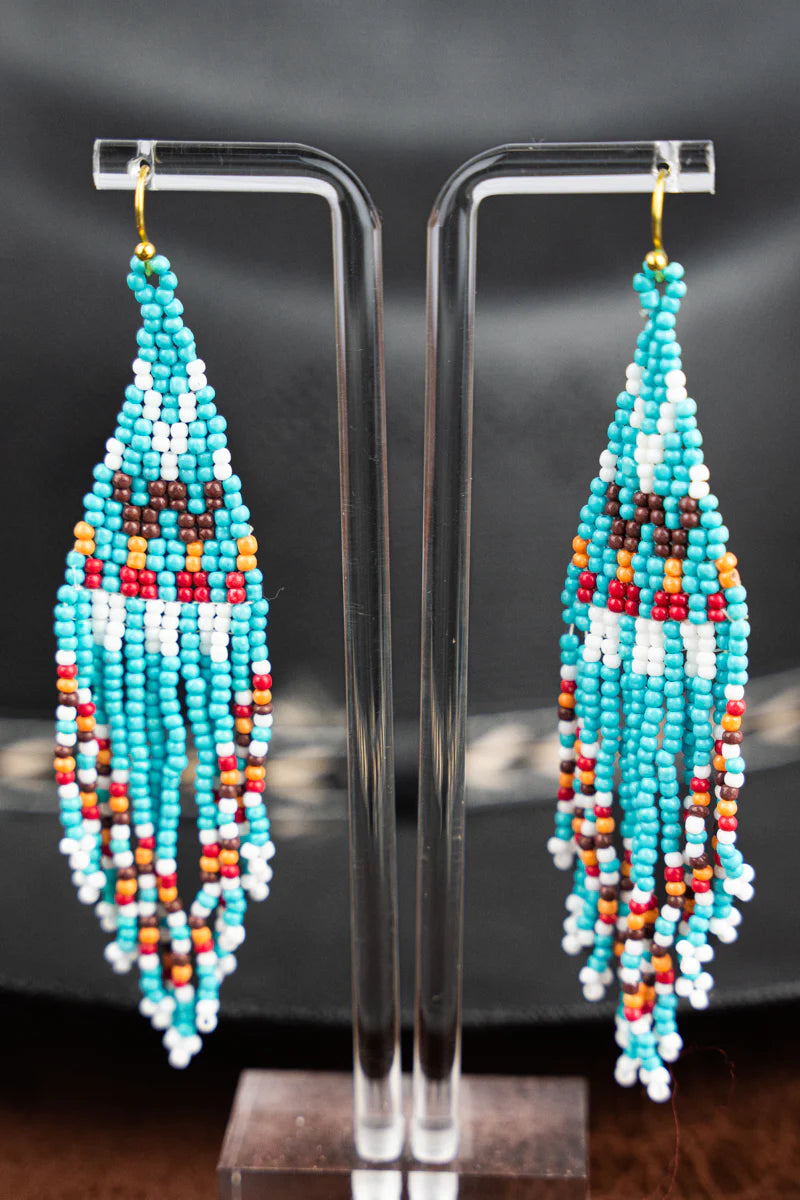 Big Horn Canyon Seed Bead Fringe Earrings