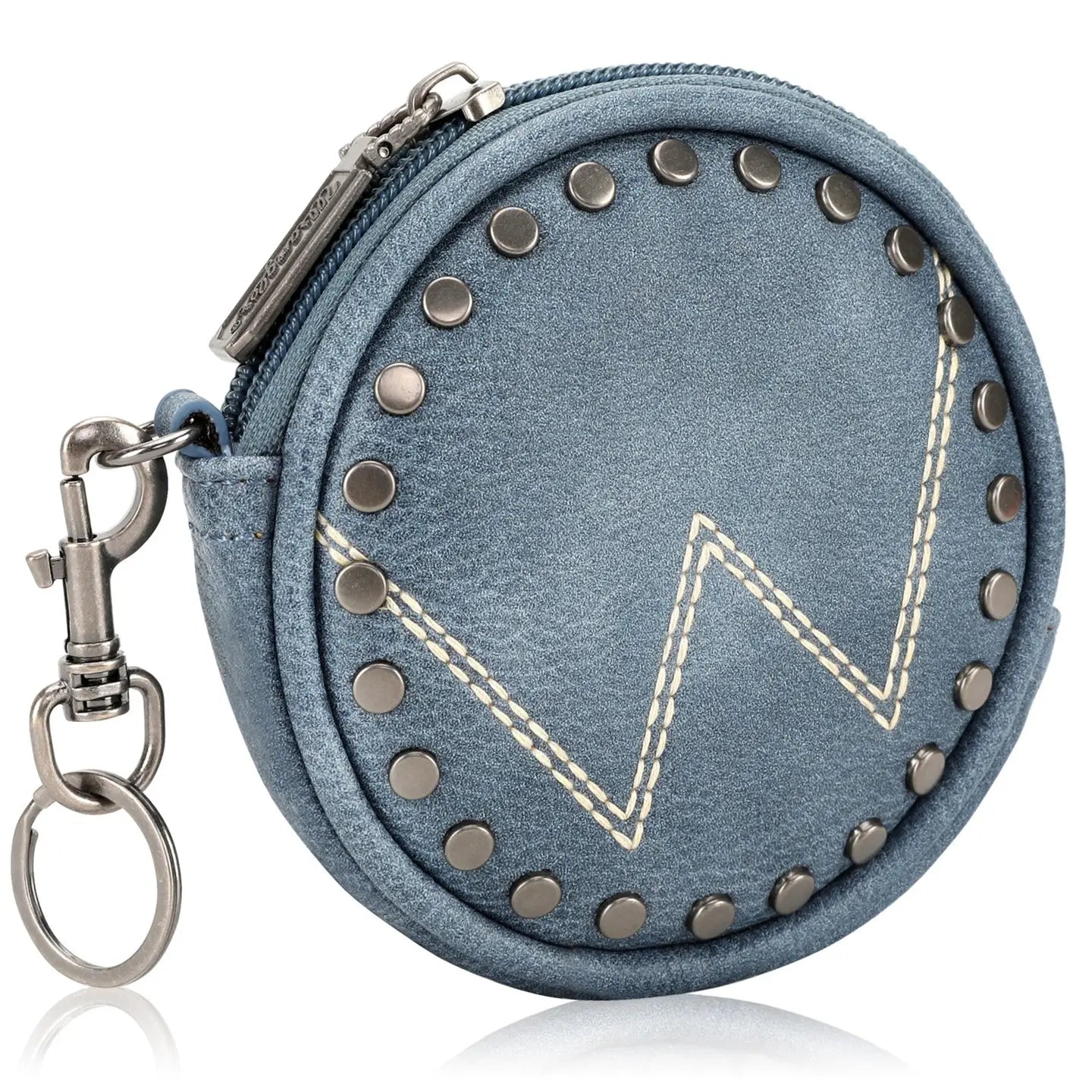 Wrangler Circular Coin Pouch "W" Logo Bag Charm - Jean