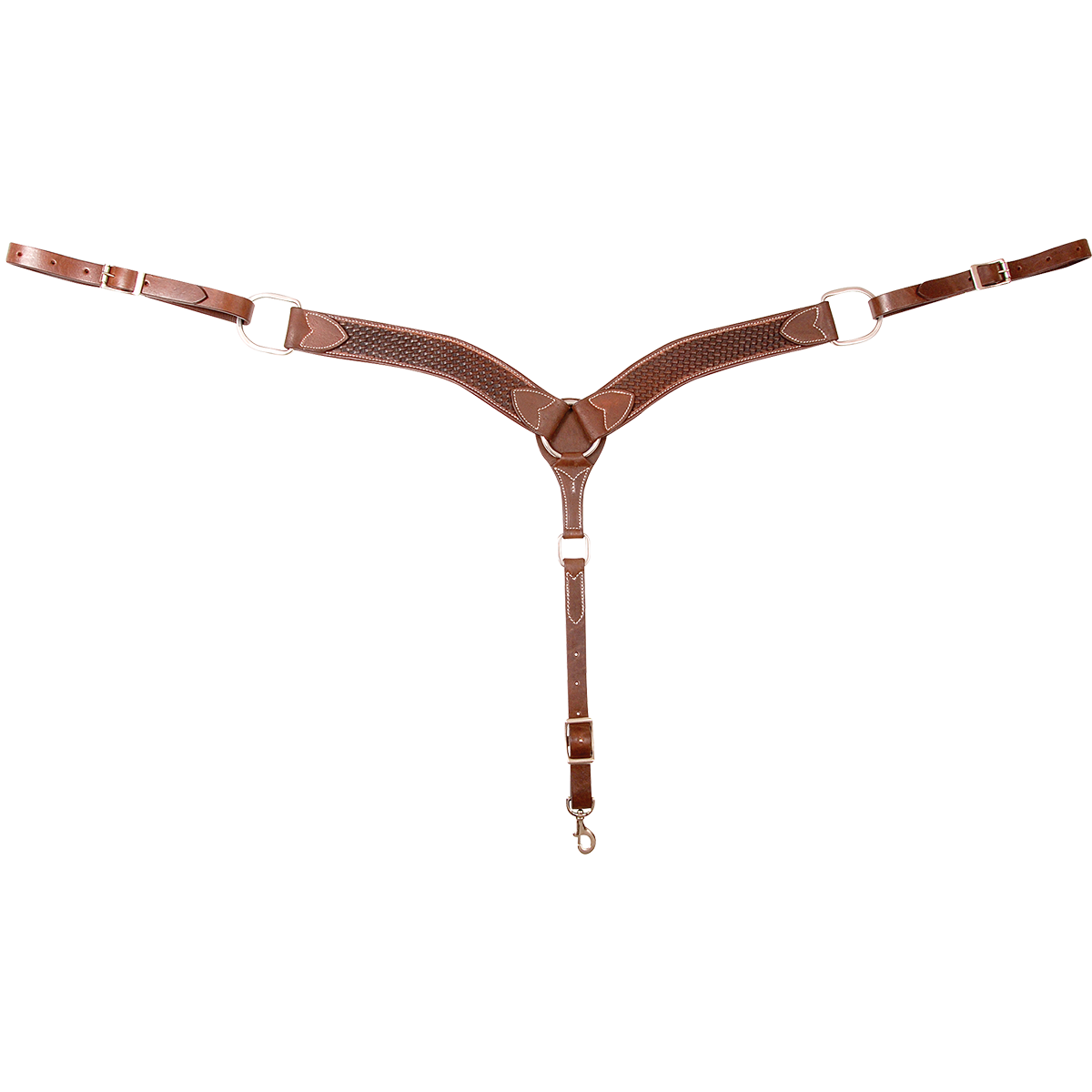 Cashel 2" Chocolate Breastcollar with Basket Tooling