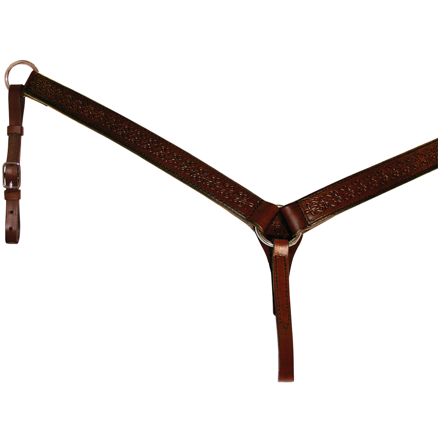 Circle Y Straight Border Tooled Breastcollar