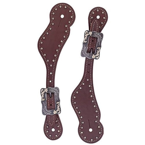 Ladies Oiled Harness Leather Spur Straps