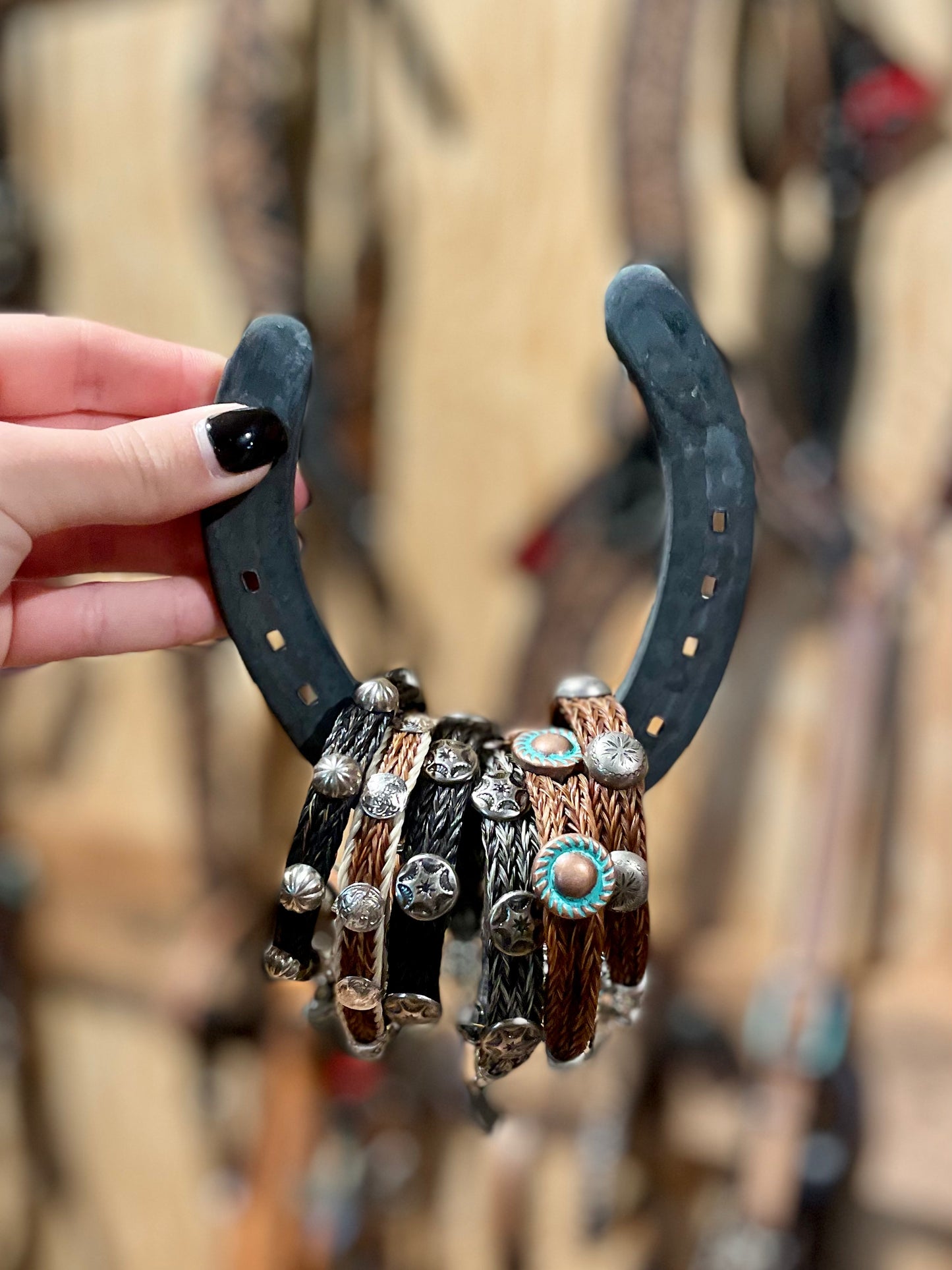 Horsehair Bracelet w/ Conchos