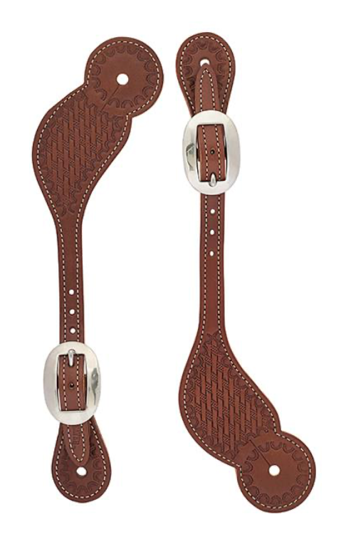 Weaver Basketweave Skirting Leather Mens Spur Straps