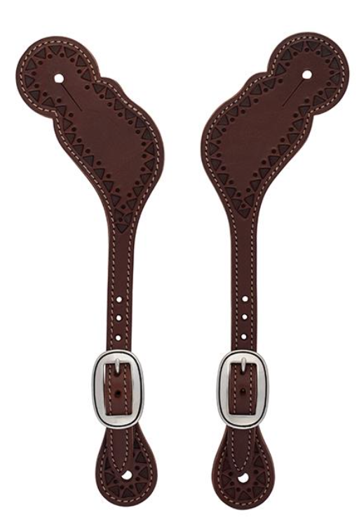 Synergy Hand Tooled Mayan Spur Straps with Designer Hardware