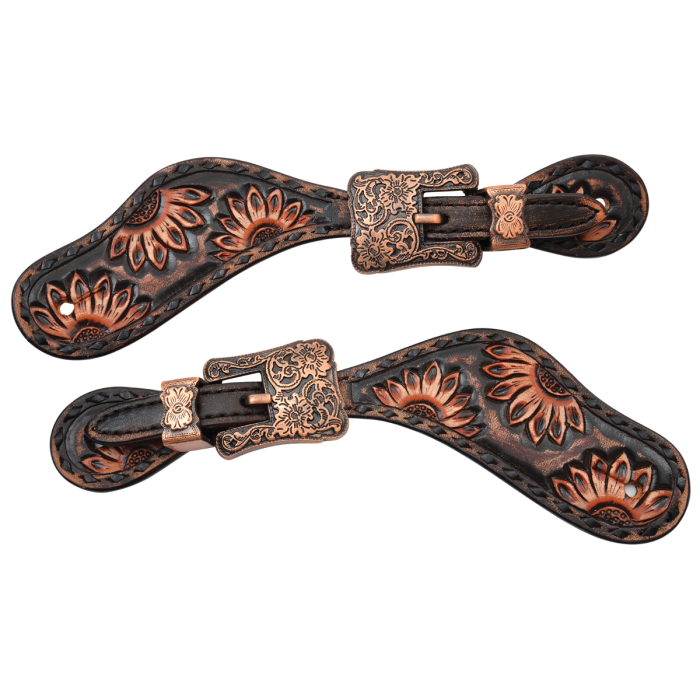 Circle Y Vintage Sunflower Spur Straps