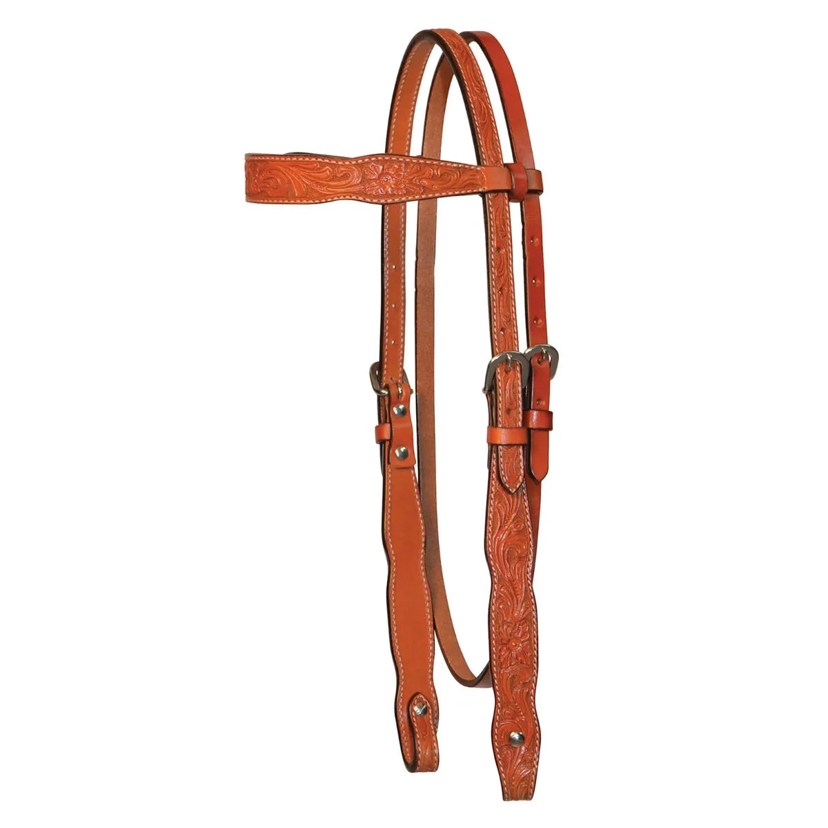 Circle Y Shaped Floral Browband Headstall