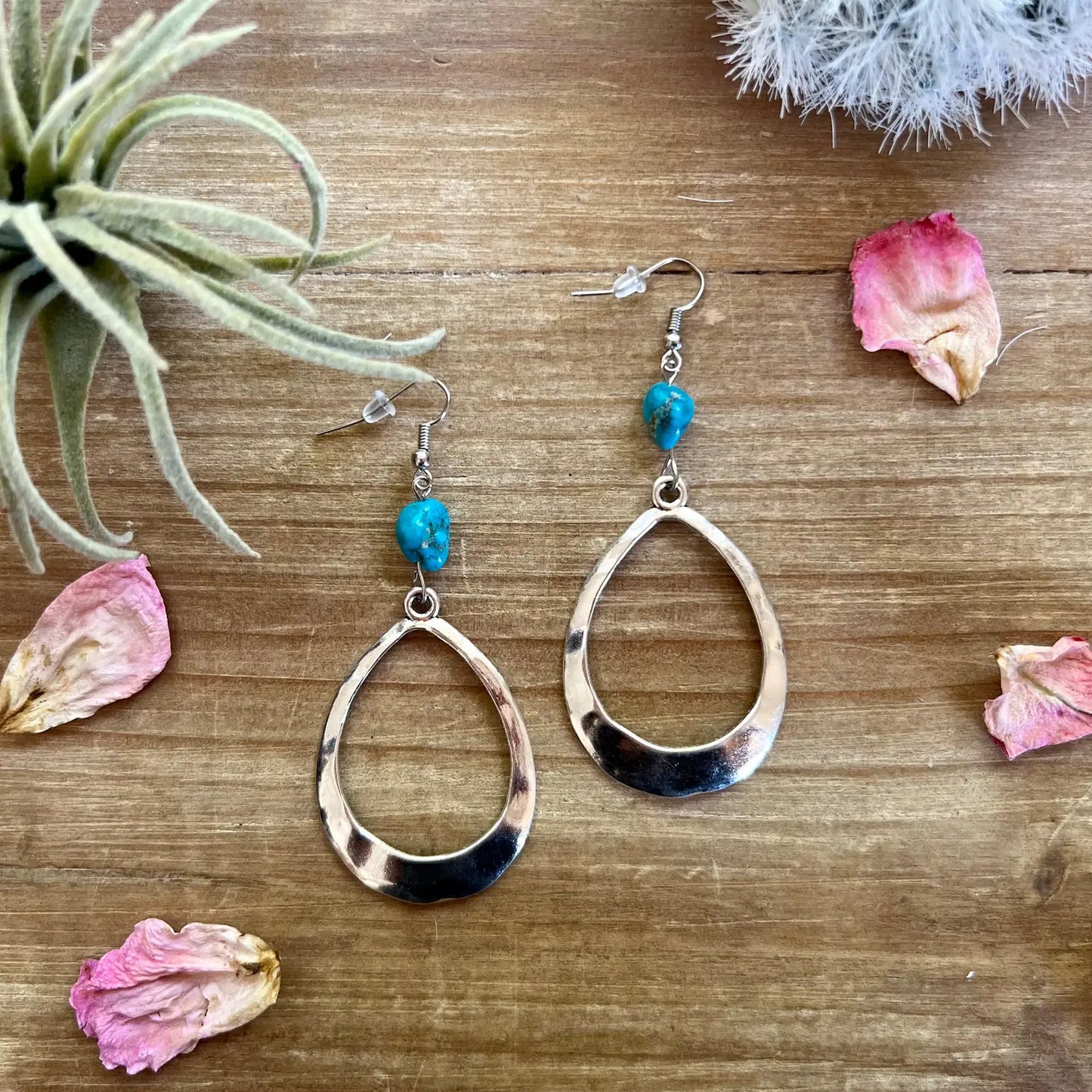 Real Turquoise Dangle Earrings