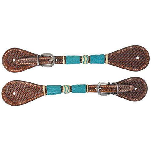 Circle Y Turquoise Roundup Spur Straps