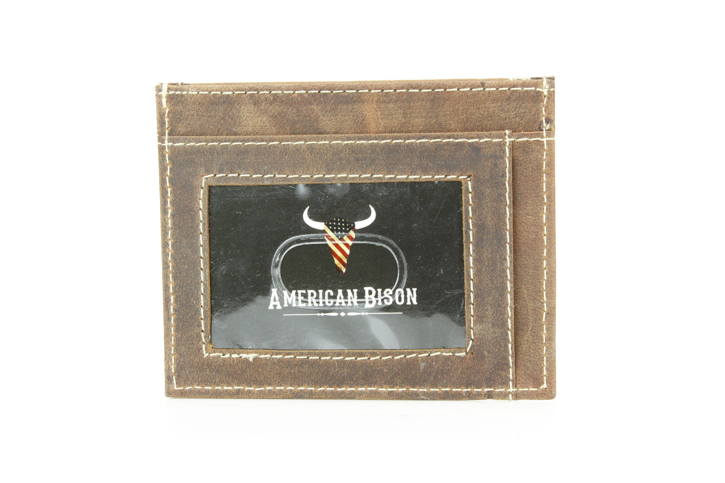 Men’s Credit Card Holder with Bison Skull