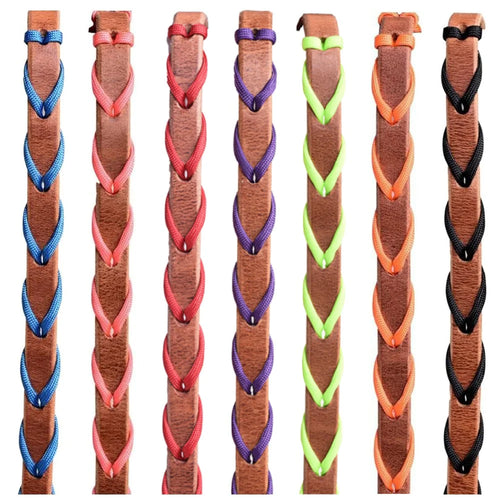 Berlin Leather Paracord Laced Barrel Reins