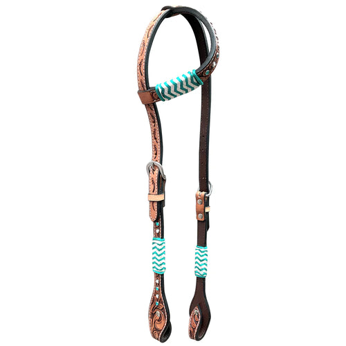 Turquoise Rawhide Single Ear Headstall