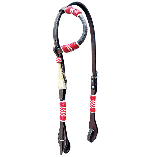 Red Rawhide Single Ear Headstall