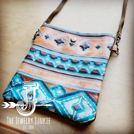 Terracotta Navajo Leather Small Crossbody Handbag