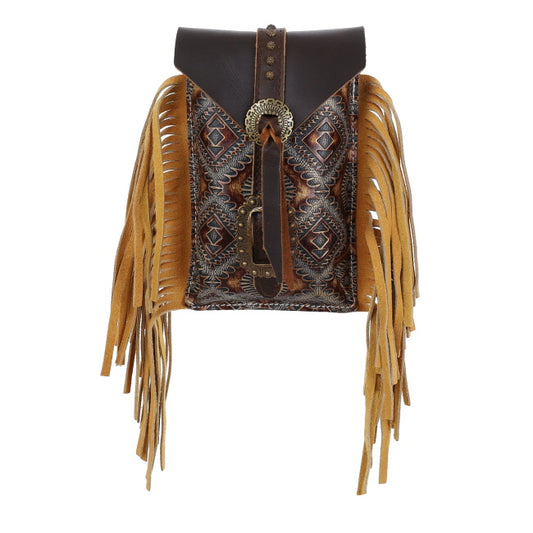 Leather Cell Phone Holder with Fringe