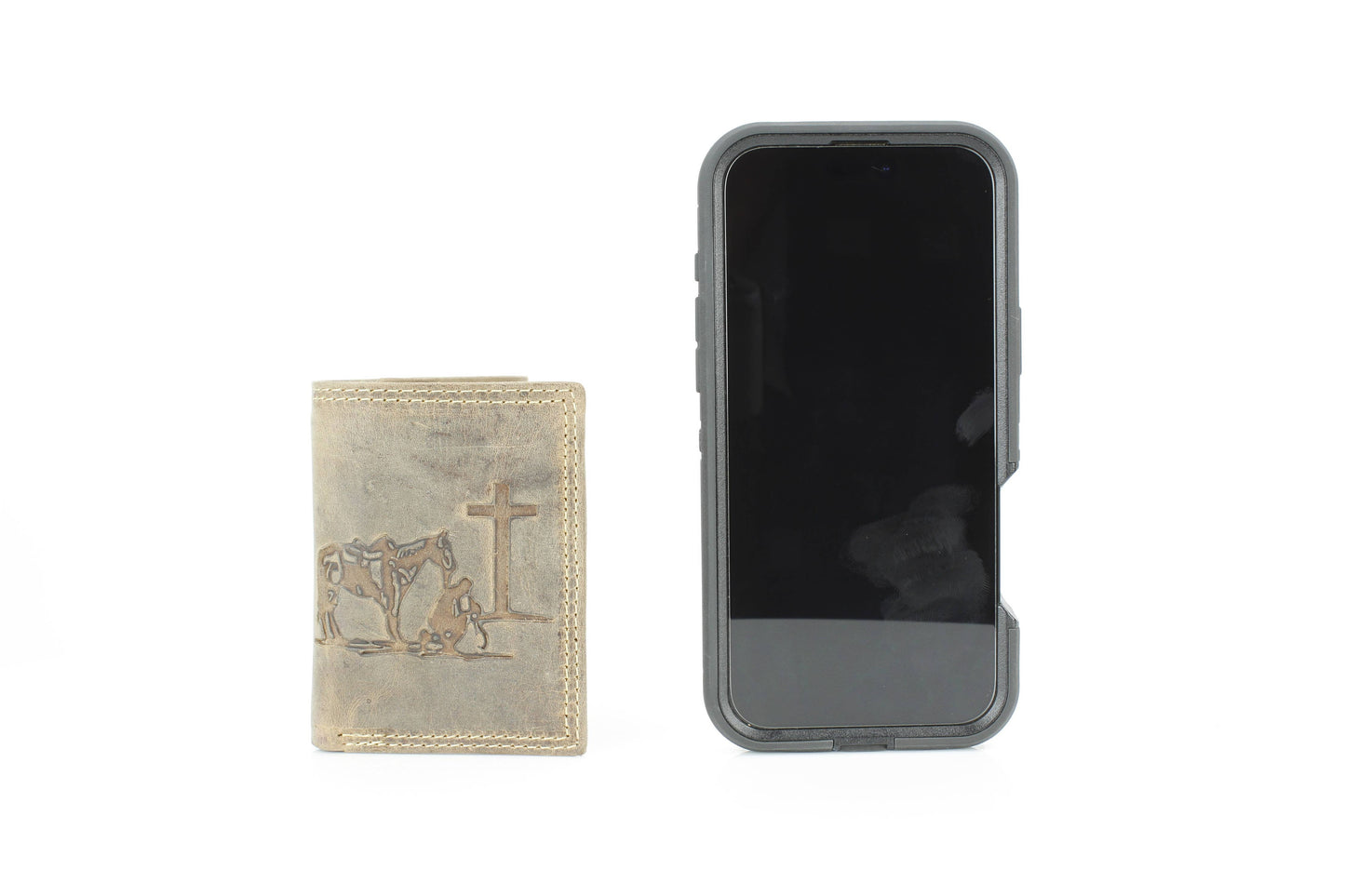 Men’s Tri-Fold Wallet with Cowboy Emboss