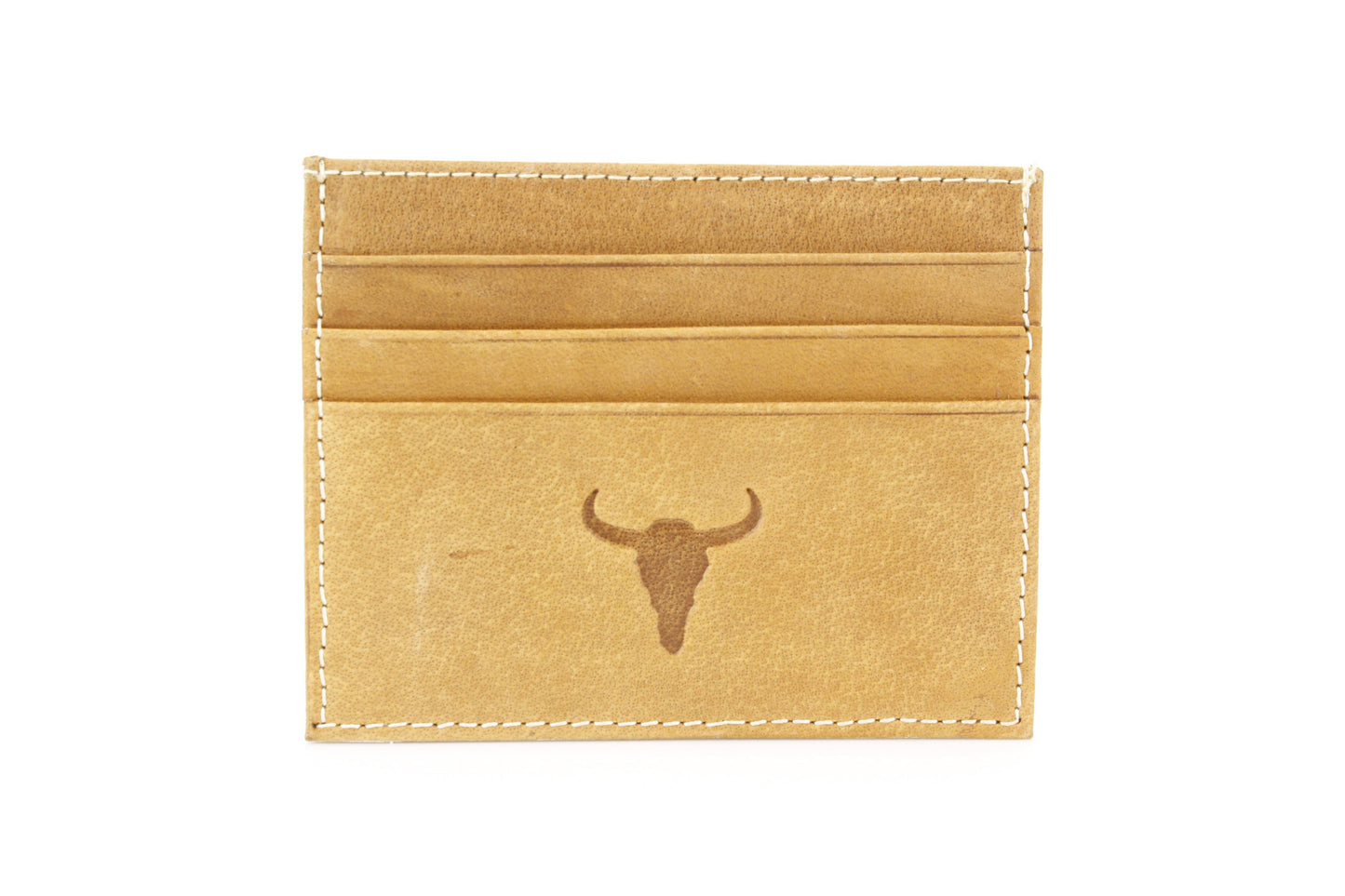 Men’s Credit Card Holder with Bison Skull