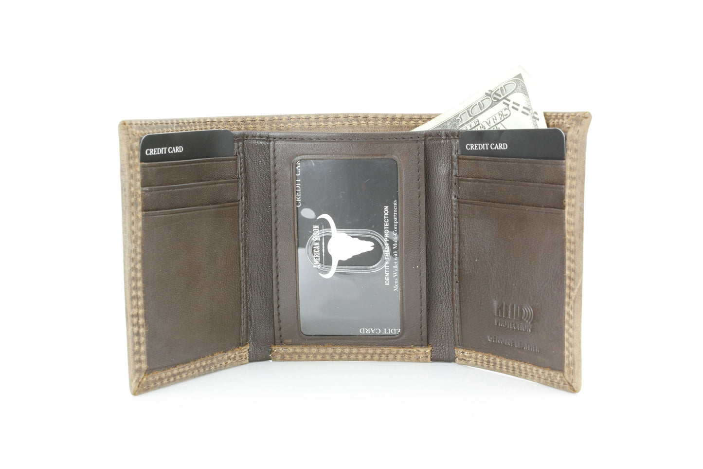 Men’s Tri-Fold Wallet with Cowboy Emboss