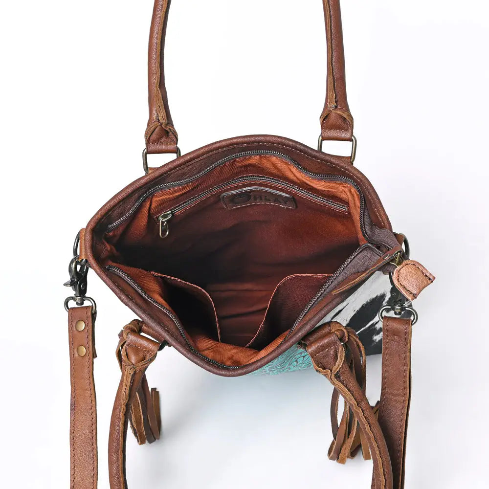 Genuine Leather Hair On Western Tote Bag