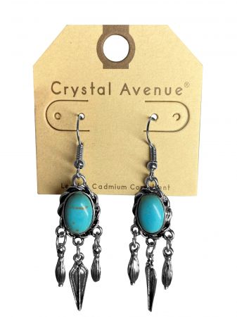 Turquoise Stone Dangle Earrings