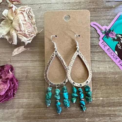 Teardrop Real Turquoise Earrings