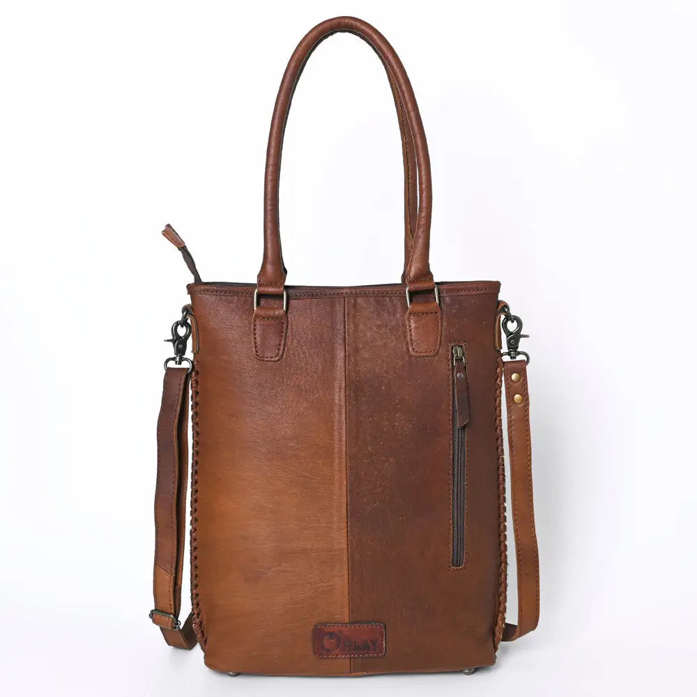 Genuine Leather Hair On Western Tote Bag