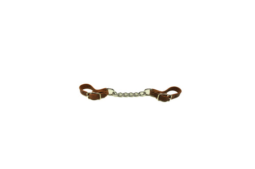 Working Tack Hot Dipped Chestnut Single Chain Curb Strap