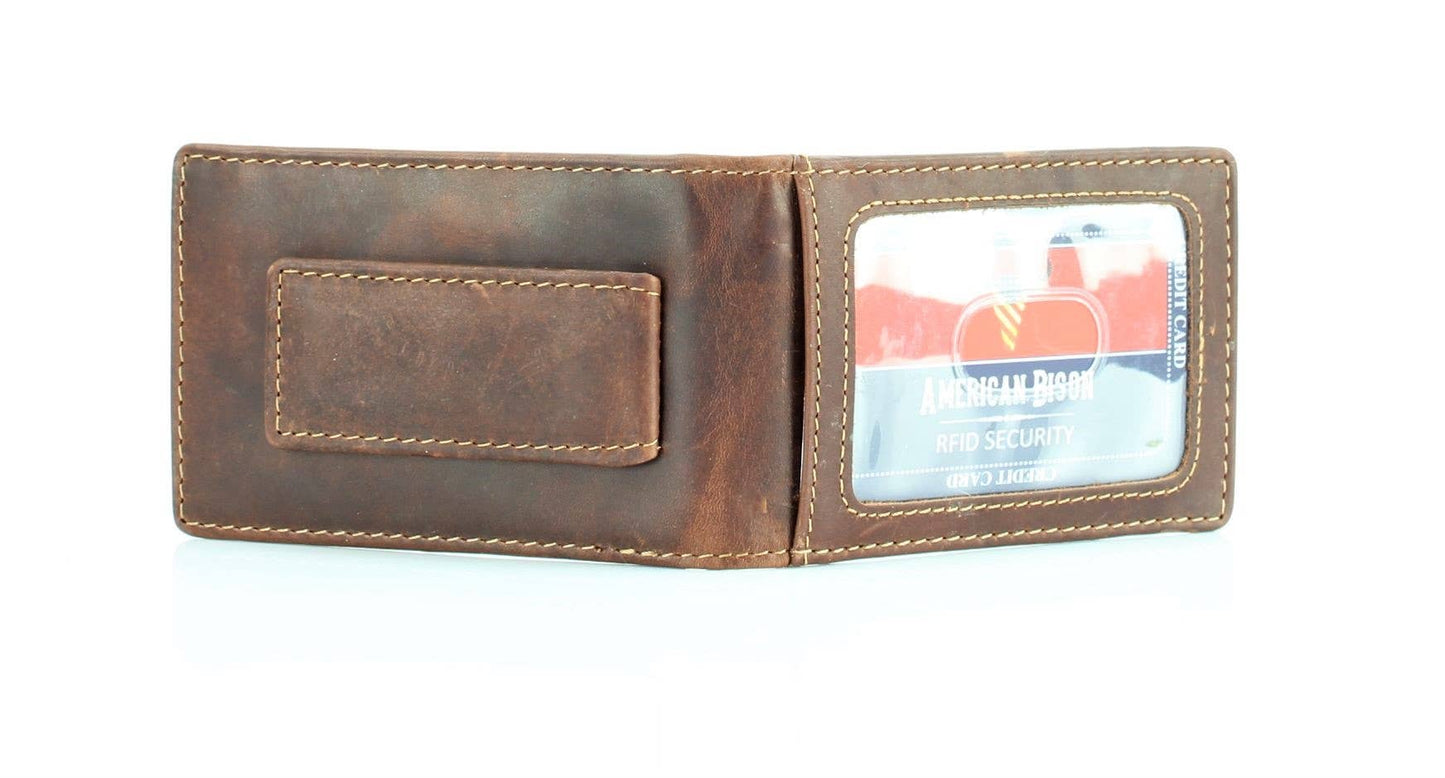 American Bison Bifold Money Clip Card Case