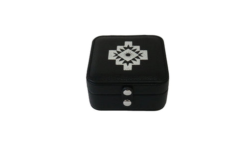Small Black Leather Jewelry Travel case