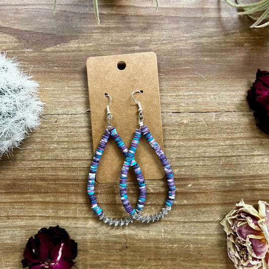 Purple Colorful Teardrop Earrings