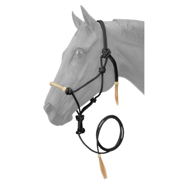 Tough-1 Rawhide Wrapped Nose Rope Halter With Lead