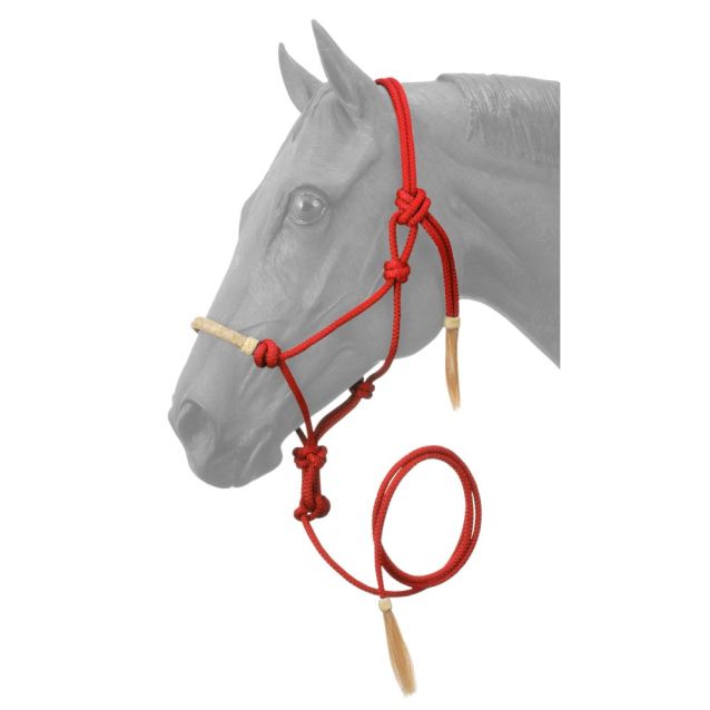 Nose Rope Tough-1 Rawhide Wrapped Nose Rope Halter With Lead – K and A Tack