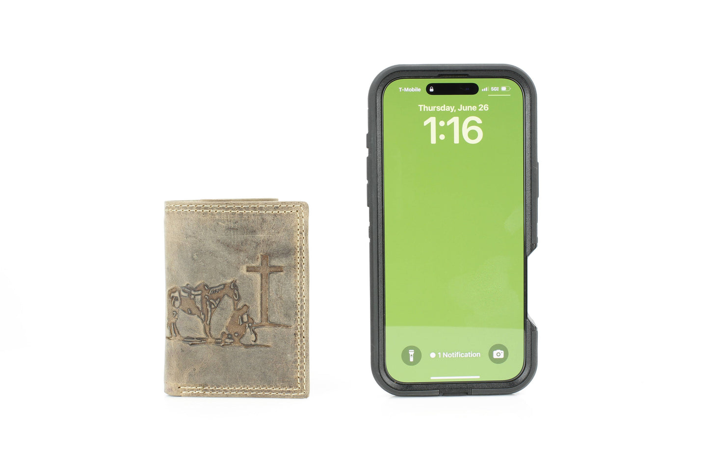 Men’s Tri-Fold Wallet with Cowboy Emboss