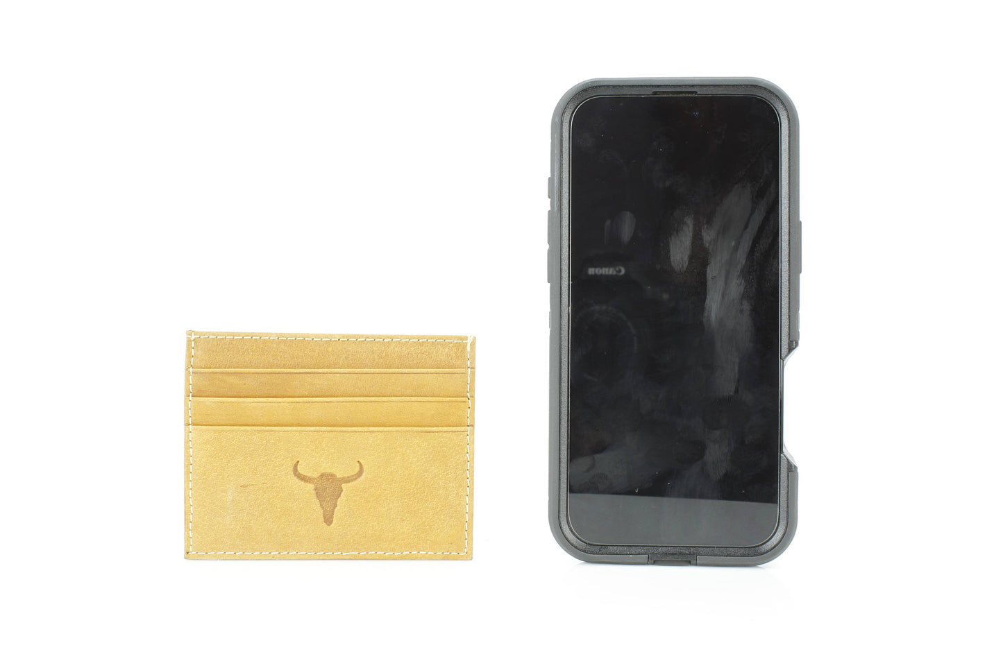 Men’s Credit Card Holder with Bison Skull
