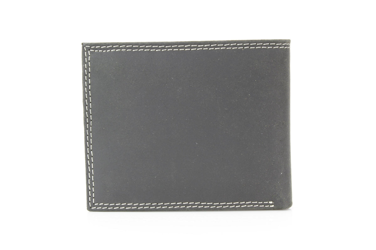 Men’s Bi-Fold Wallet with Embossed Bison Skull