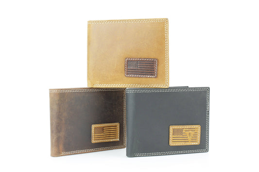 Bi-Fold Men’s Wallet with American Flag