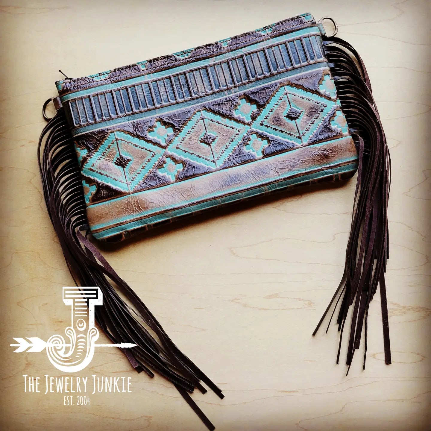 Turquoise Navajo Leather Clutch