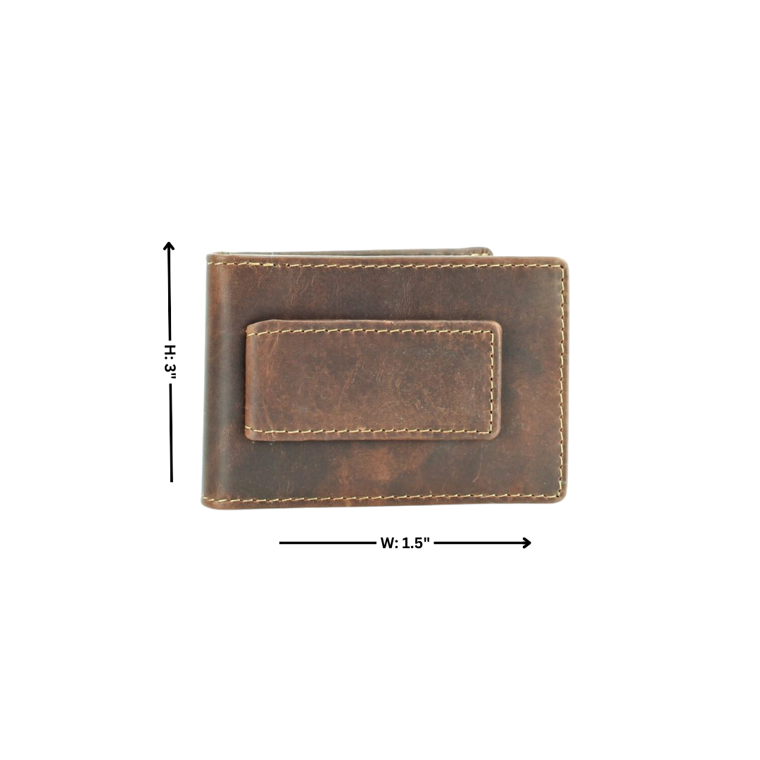 American Bison Bifold Money Clip Card Case