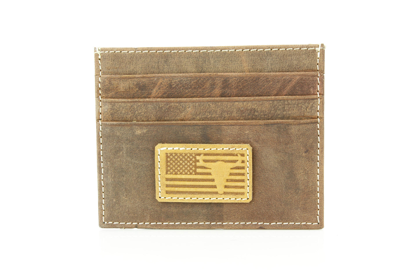 Credit Card Holder with Flag & Bison Skull